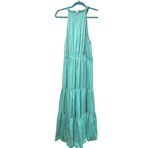 Kobi Halperin Robin Tiered Halter Neck Maxi Dress in Shamrock Green, Boho | 10 - Picture 5 of 13